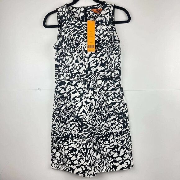 Tory burch Ladies Mini Dress sleeveless Size 4 White Black crewneck Summer Dress - Picture 1 of 12